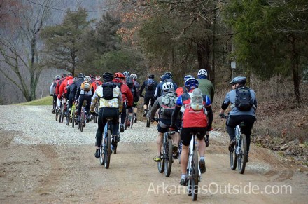 Still all together less than a minute into the ride.