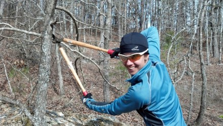 Alyssa lopping Alyssa lopping some obstructions.