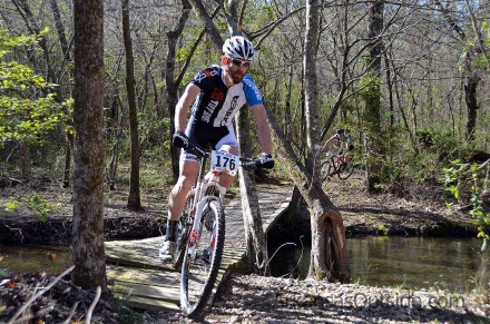 Local pro-rider, Frank Webber in the lead pack.