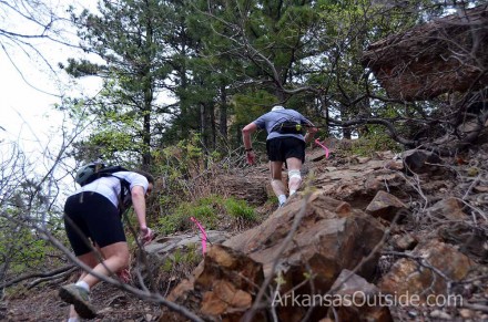 A scramble up the hill.
