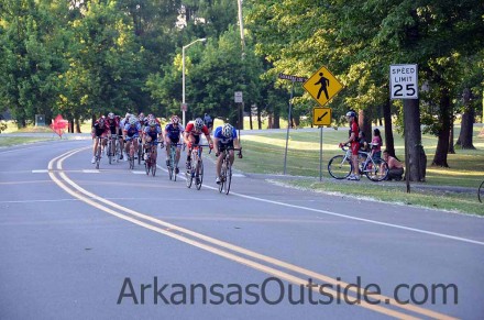 The pack completes another lap.