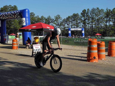 Out of the transition for a quick ride.