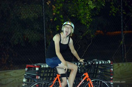 This young lady is the daughter of some cycling friends and will mug for the camera on command.