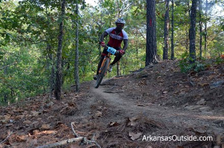 DSC_0623 Chris getting a good lean on a turn in the Red Trail.