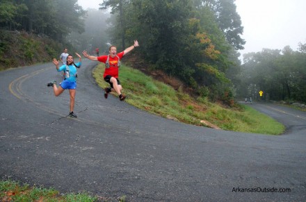 Runners were overjoyed to be heading down the mountain.