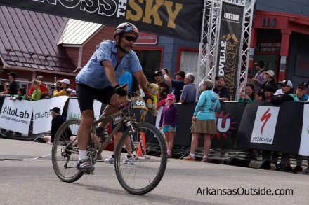 LT100C_0972 Ricky Mcdonald finishing his 19th Leadville 100 on the same bike he has always finished on.