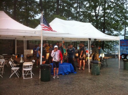 photo-(17) Tri-ing to wait out the rain on Saturday morning.