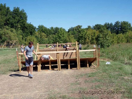 Gauntlet Obstacle Crawling over, then under, then through.