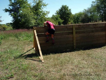 Wall One Lisa making her way over one of the shorter walls.