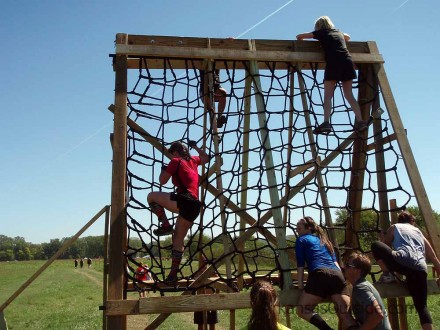 Cargo Net One of the cargo net obstacles near the end of the race.