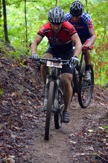 Category 1 Racers Category one racers still very tight in the second lap.