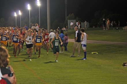 Racing under the lights.
