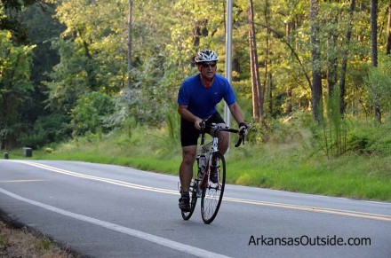 Micheal Micheal competing in the Riverside Duathlon.