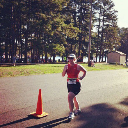 Smiling on the run.