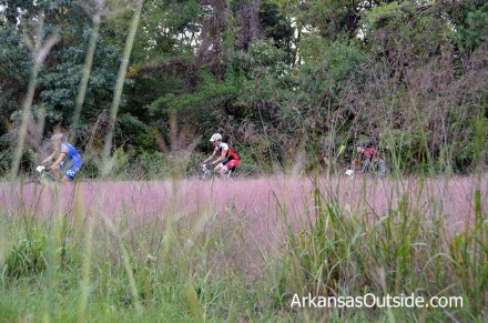 2012-10-07_1541 Racers coming out of the first section of woods.