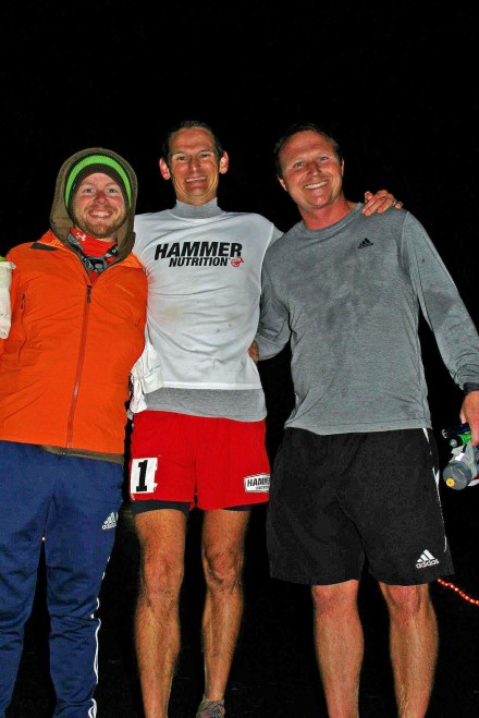 ART1004 Robert Vogler with his run pacers Johnathon Vogler and Nick Sherwood (photo by Stan Ferguson)