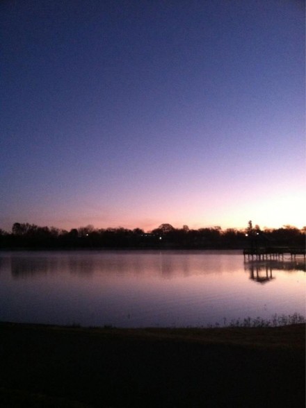 It's quiet and calm as we await the sunrise.