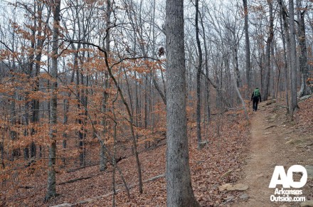 Hiking out.