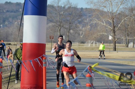 A sprint finish for first after over 9 miles of running.