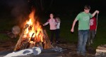 Enjoying the bonfire.