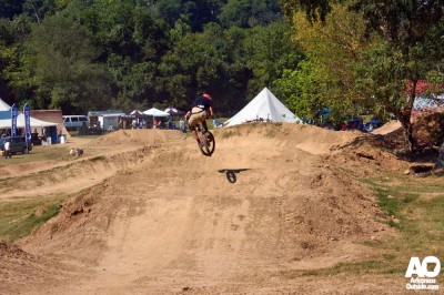 Though not a part of the course, folks were still out enjoying the jumps at this great mountain biking park.