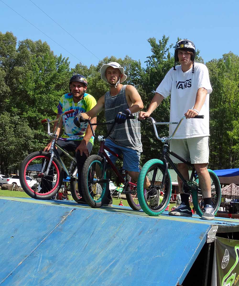 Southern BMX Stunt Show bikers: Justin Jester, Mike Green, Murray Polka & not pictured Cody Juarez