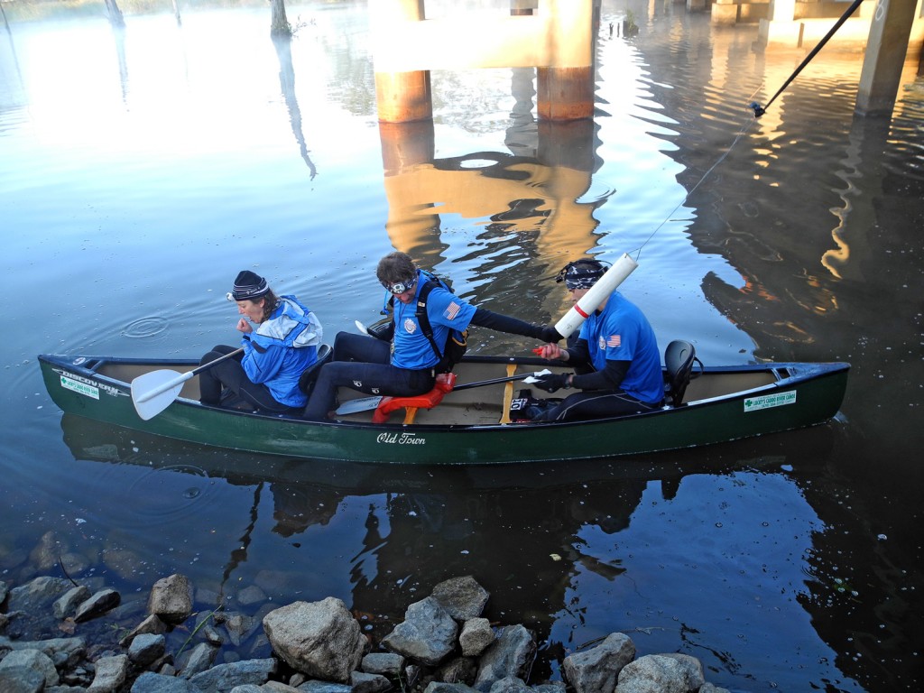 County Farm Road Teams grab the checkpoint under the Pinnacle Valley Road bridge over the Little Maumelle River.