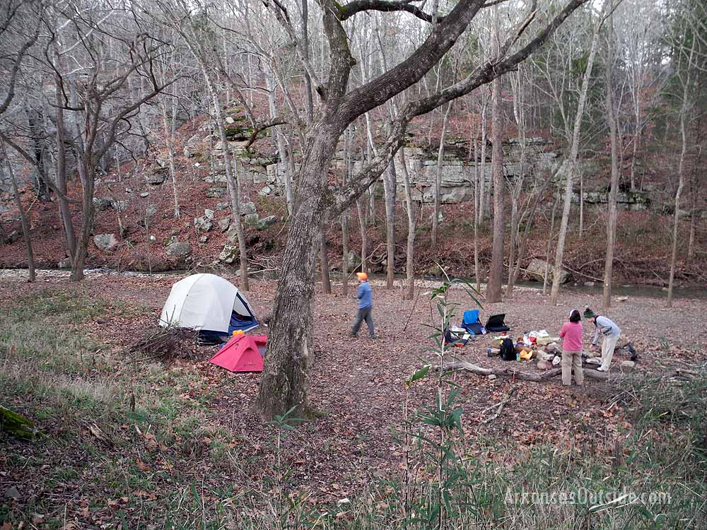 We soon had settled in with the tents pitched, a rope hung from a limb for our food and some firewood collected. We decided to explore the area before dark.