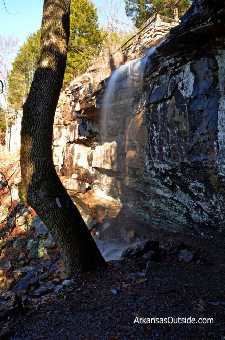 2011122912-27-11_MtNebo_007 Gum Springs Waterfall. Notice the trail going behind the falls.
