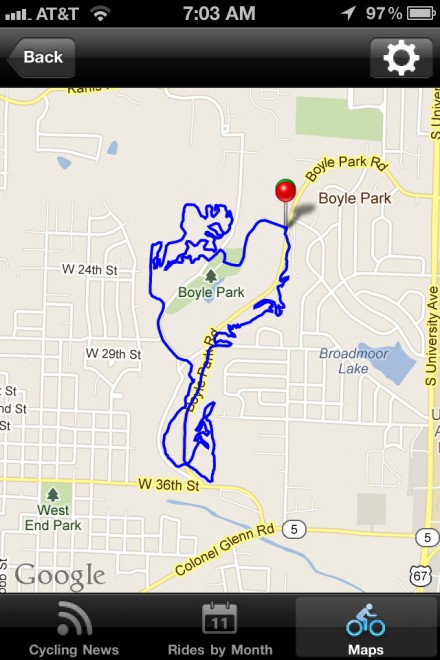 Boyle-Map Map of Boyle Park Trails in Little Rock.