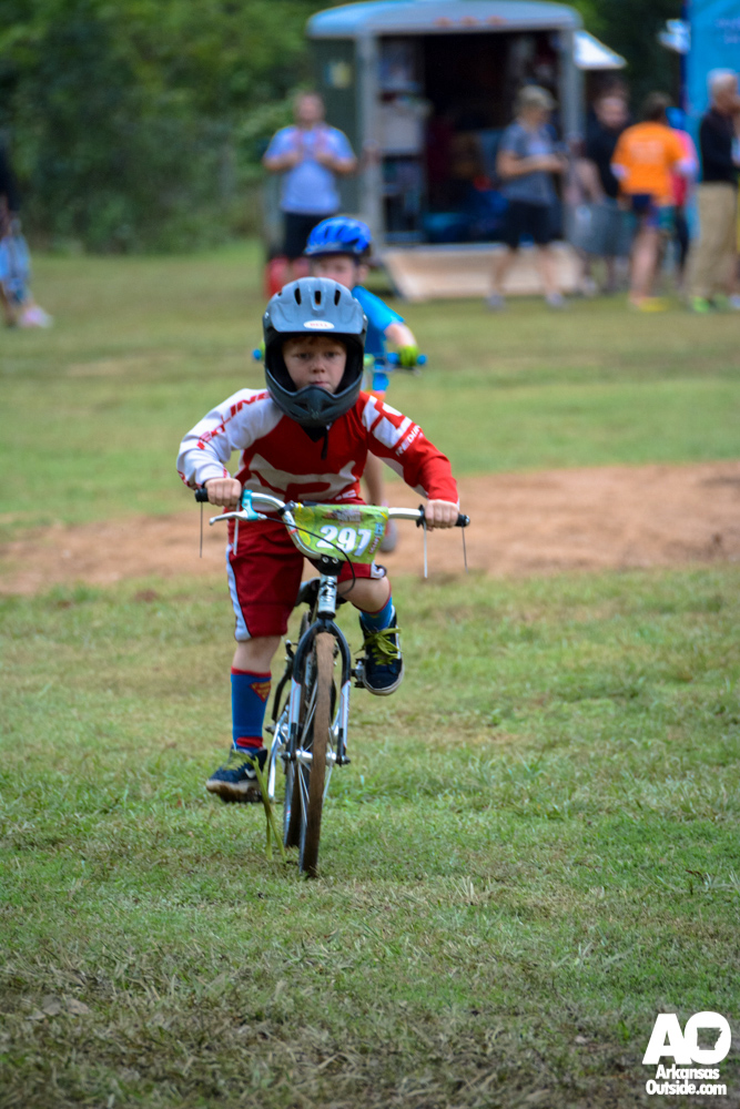Riding hard for the finish.