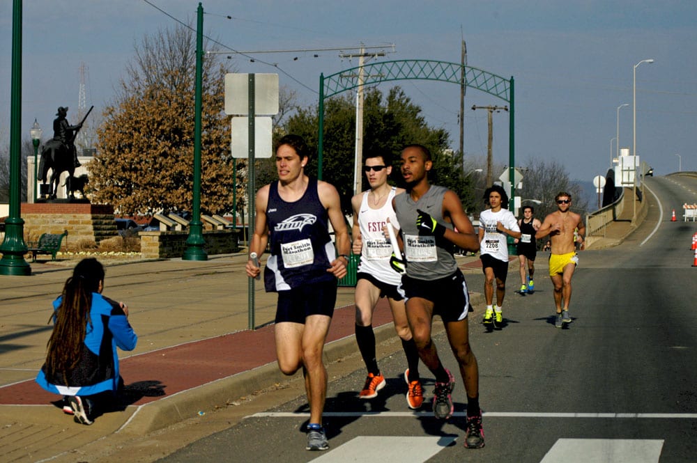 Collegiate relay teams push the early pace.