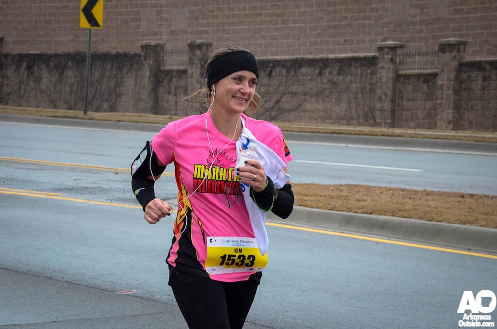 A Marathon Maniacs Runner makes her way to the finish.