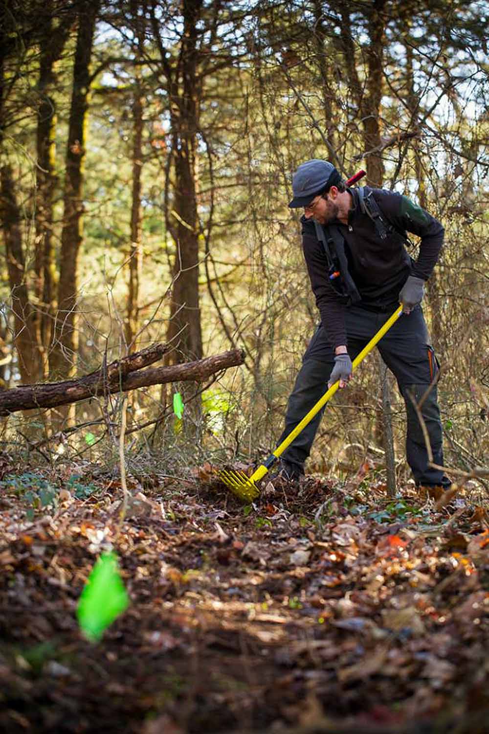 River Valley OORC volunteer creating trail.