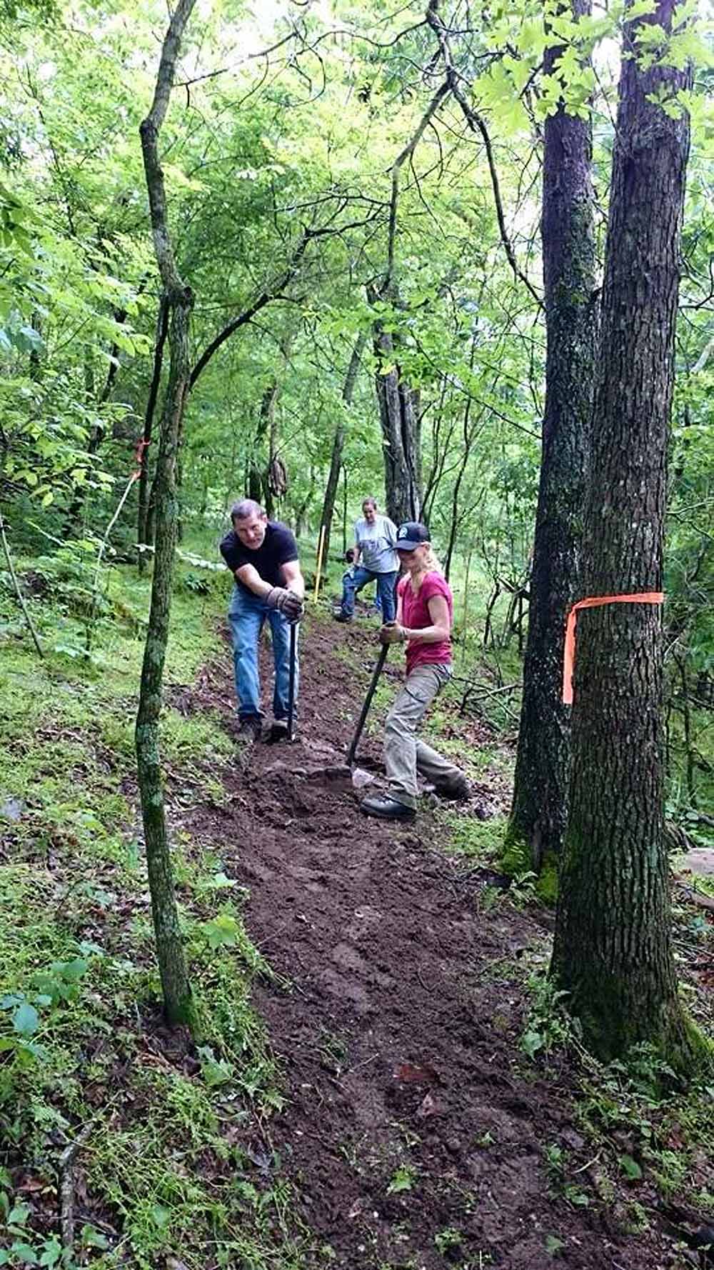 OORC members working some new trail in Northwest Arkansas.