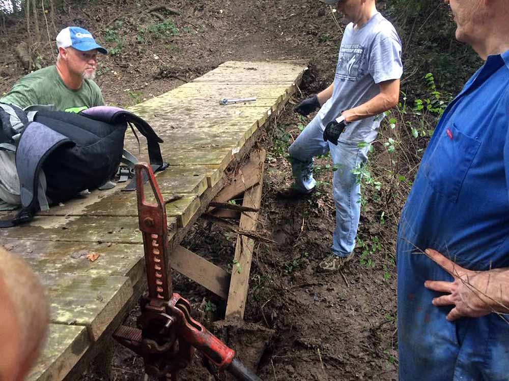 The COG volunteers showing off some engineering expertise.