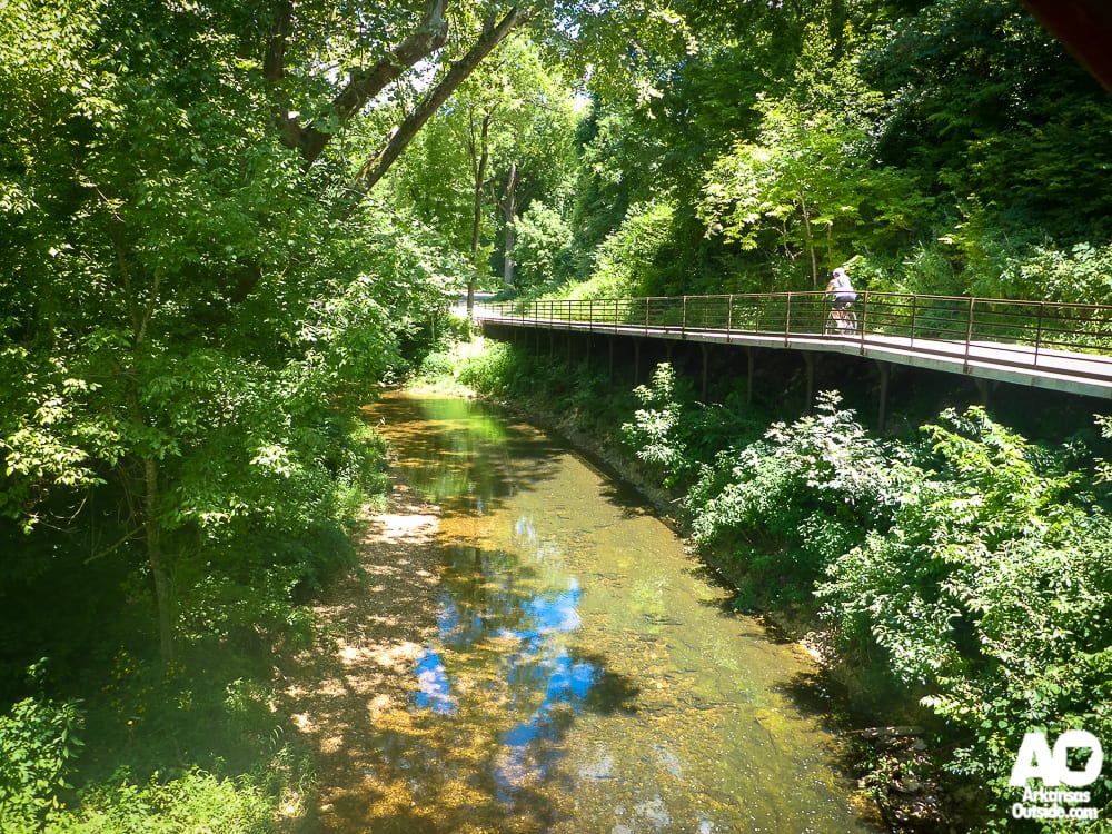 I like that they built an overhanging trail to give pedalers and pedestrians plenty of space to enjoy the scenery.