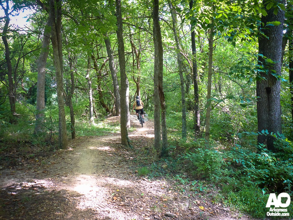 The author heads down the trail.