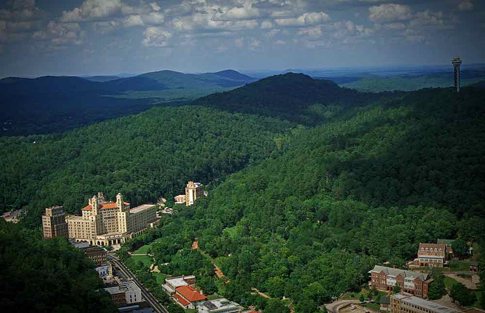Grand Avenue and Hot Springs National Park in Hot Springs.