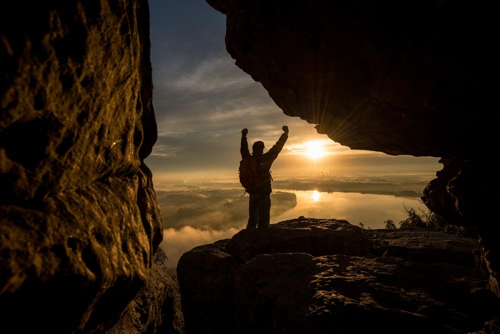 An early wake-up can be rewarded with an awesome sunrise at Petit Jean State Park. - 5 Places You Want to Camp This Fall