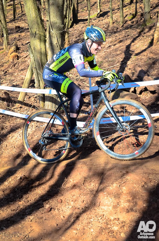 Kirk starts the climb.