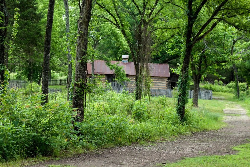 Trail near Sod Collier Homestead at Tyler Bend. (Fondriest/NPS Photo)