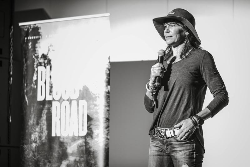 Rebecca Rusch at the Blood Road Screening at O.C. Tanner Amphitheater in Virgin, UT, USA on 26 October, 2017.
