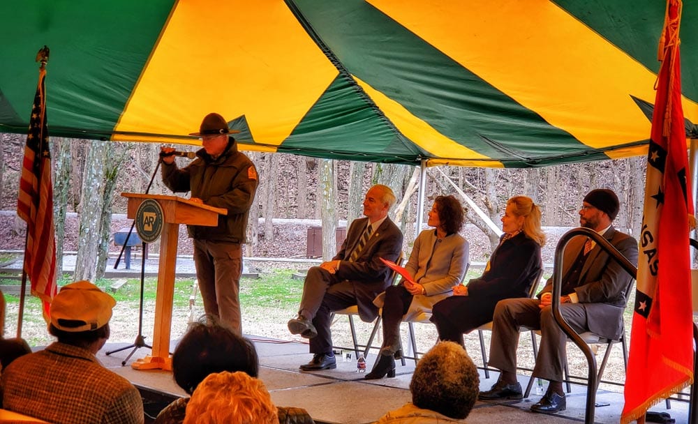 Parks Director, Grady Spann, speaks to the gathering.