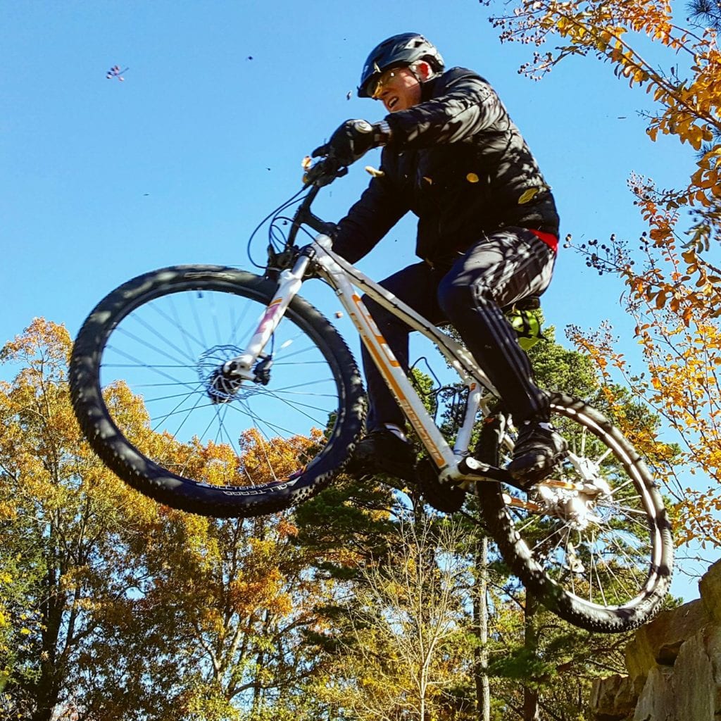Grady Spann on his mountain bike.