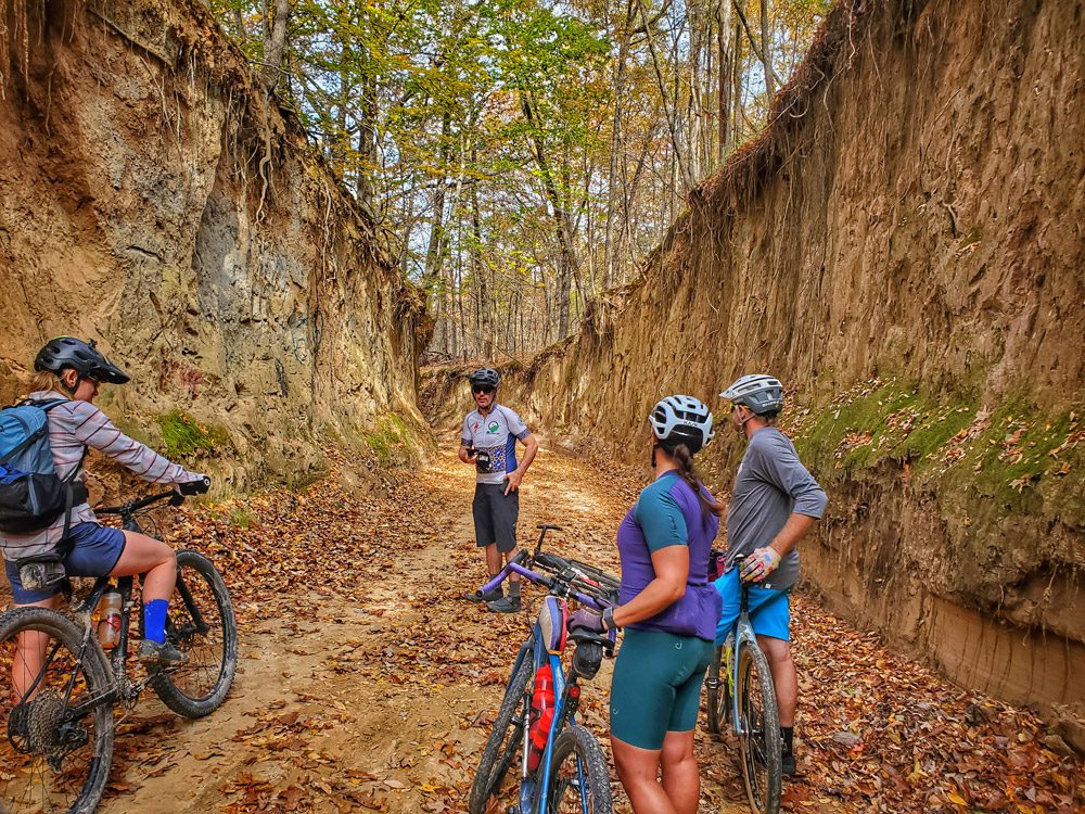 We call this "The Narrows of Crowley's Ridge" The walls along this road are about 20 feet high. - Gravel Grinding from Jonesboro to Clarksdale