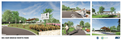 Proposed North Plaza at the Big Dam Bridge.