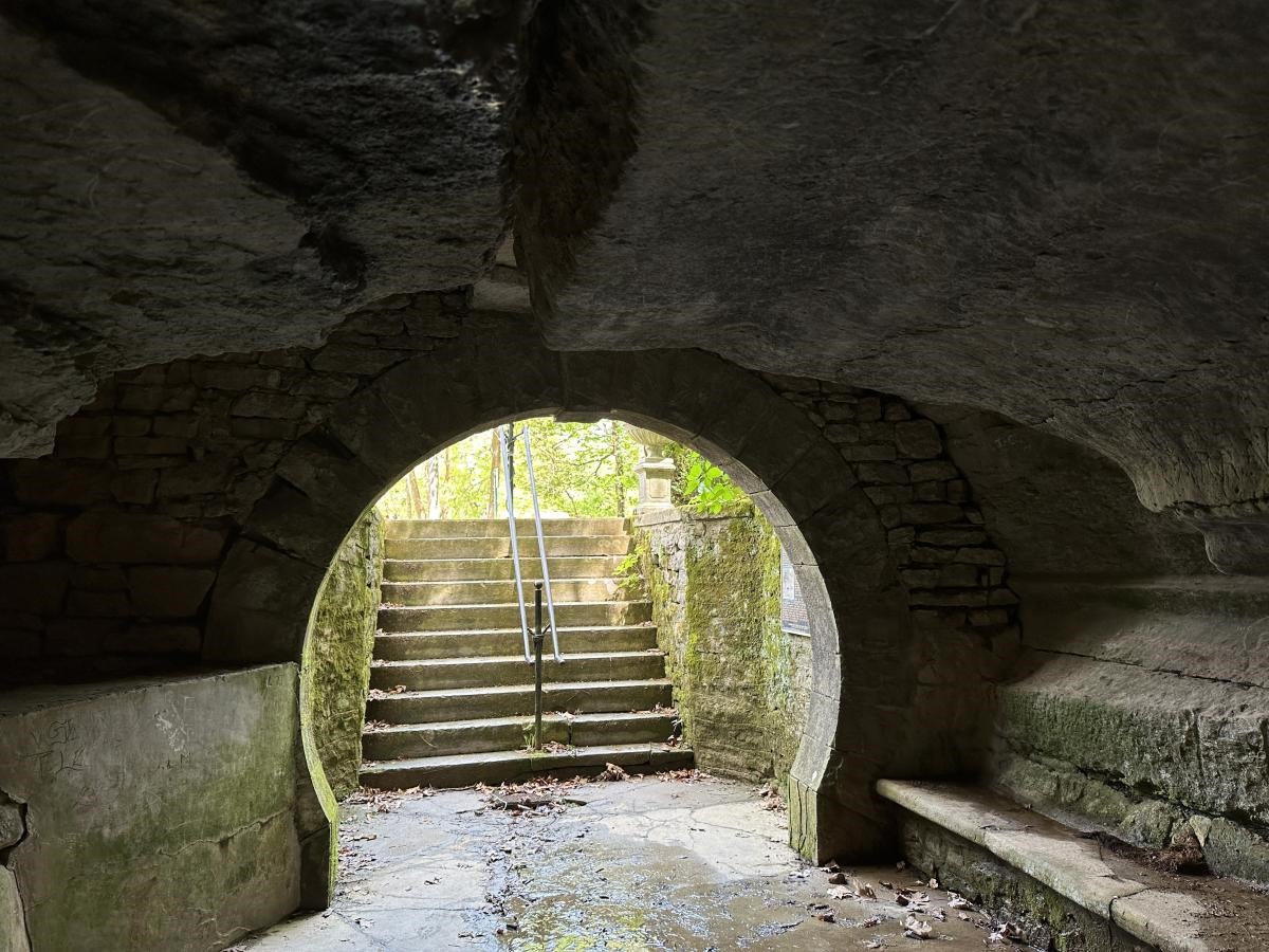 The view from inside Grotto Spring.