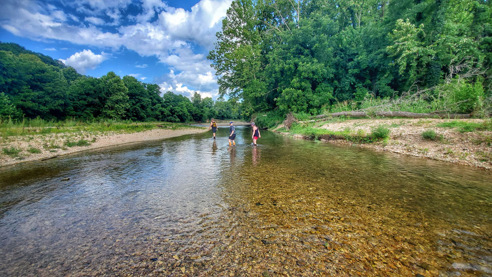 Cooling off with a creek hike.