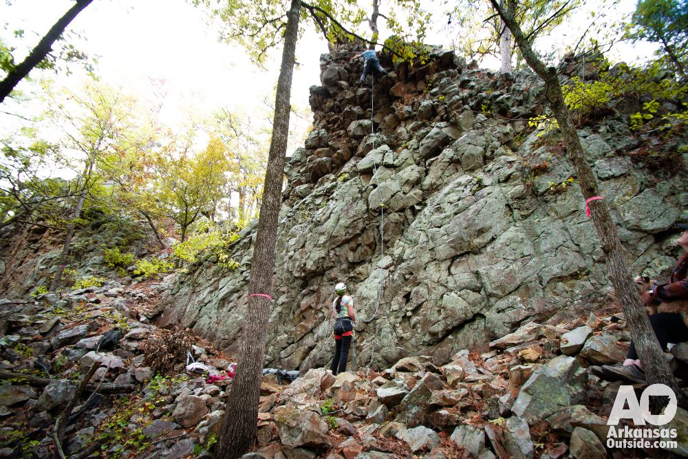 Climbing in central Arkansas.